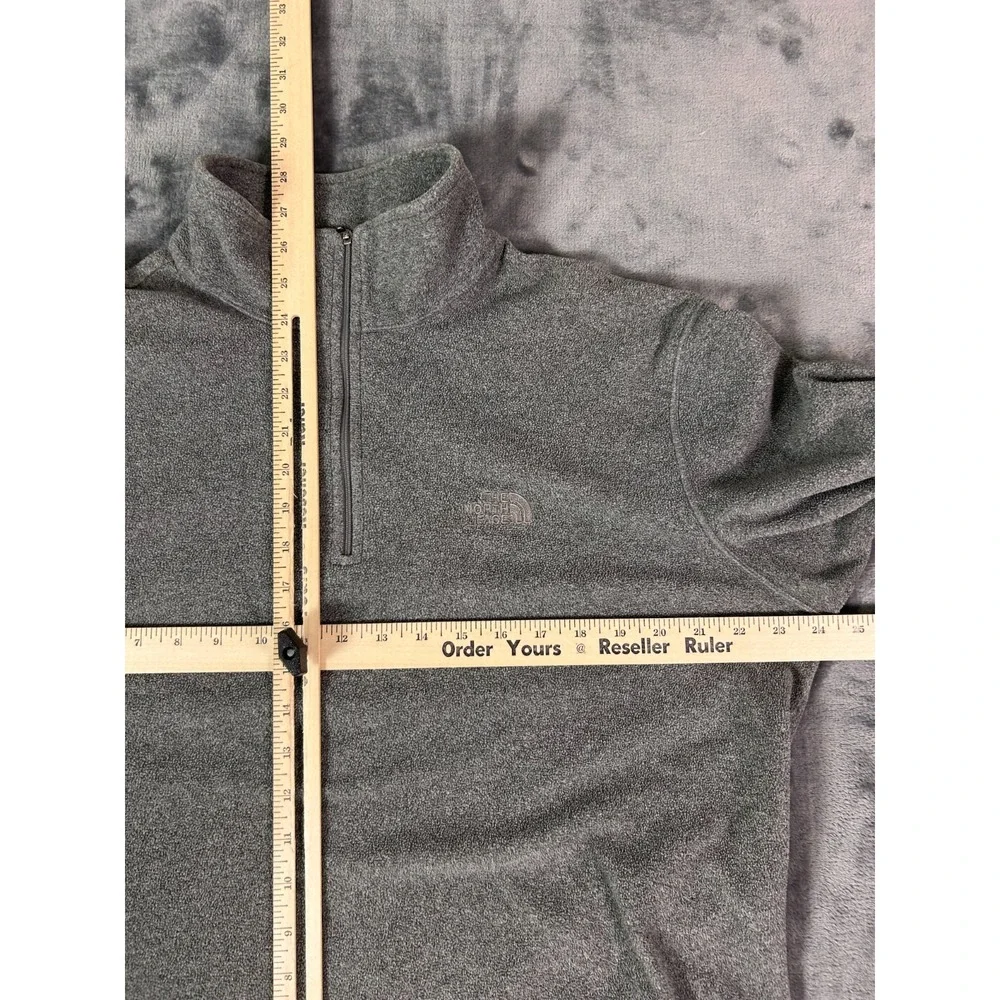 Vintage The‎ North Face 1/4 Zip Fleece Pullover Men's L Gray Embroidered Logo